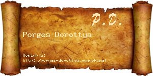 Porges Dorottya névjegykártya